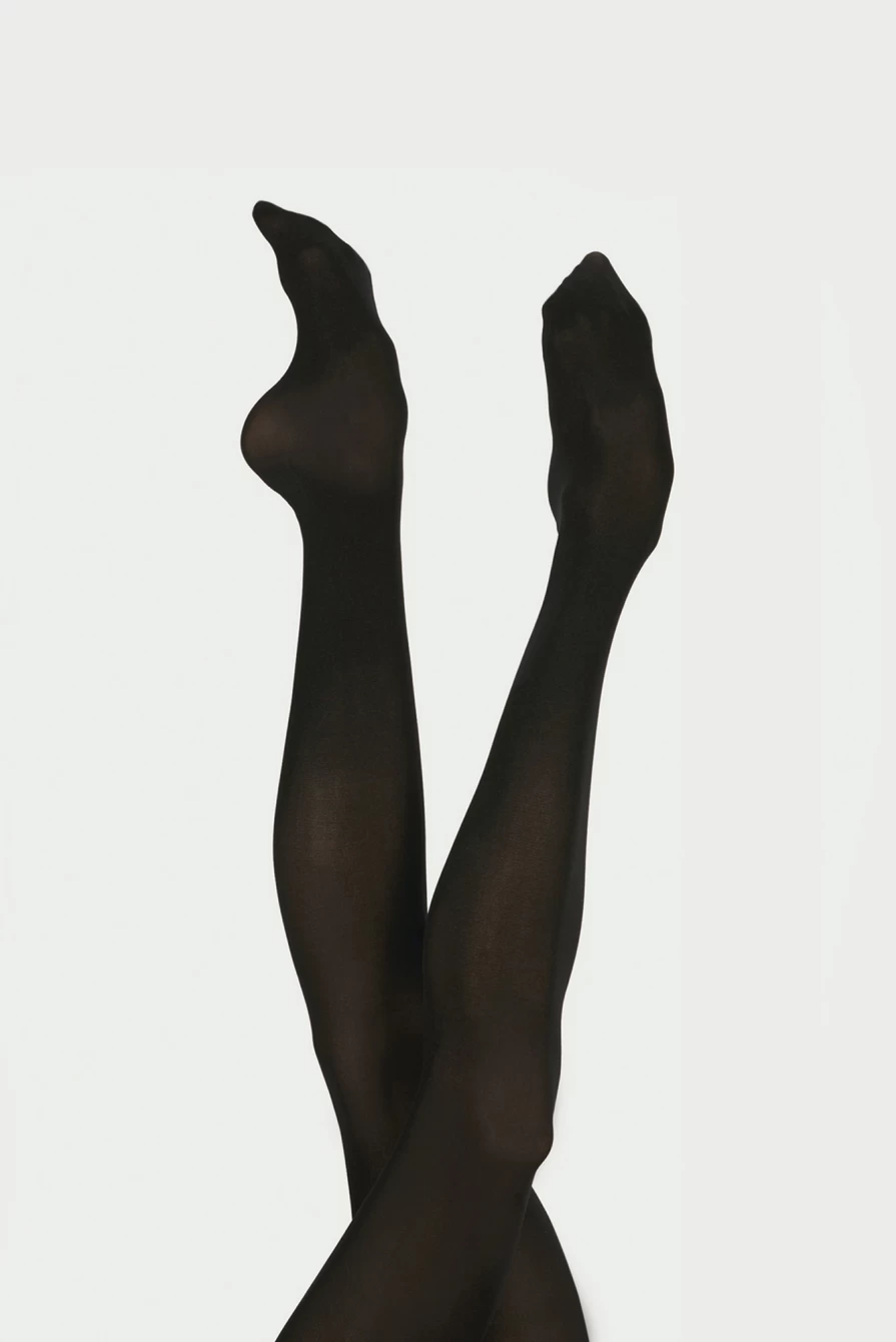 Wear Moi Girls Black Footed Tights - Dance Division 01 Ballet Tights for Performance