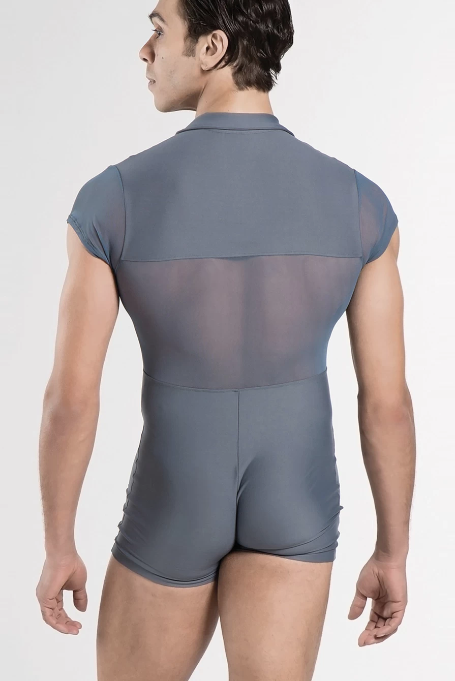 Wear Moi Men's Front Zip Dance Biketard - Romeo Style Ballet Unitard for Performances